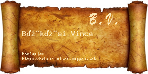 Békési Vince névjegykártya