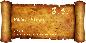 Békési Vince névjegykártya