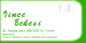 vince bekesi business card